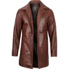 image:imageDecrum Real Lambskin Leather Car Coat Mid Length Long Jackets For MenTan