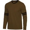 image:imageDecrum Ringer Shirts Men  Crew Neck Stripe Long Sleeves Tee ShirtsBrown  2 Stripes Long Sleeve