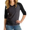 image:imageDecrum Womens Raglan Shirt  34 Length Sleeve V Neck Baseball Tops amp TeesCharcoal Black