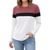 image:imageLong Sleeve Shirts for Women  Multicolor Crew Neck Womens Tops and TeesHeather Pink Black White