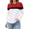 image:imageLong Sleeve Shirts for Women  Multicolor Crew Neck Womens Tops and TeesRed Black White