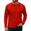 Red - Mens Piping Raglan Shirt Long Sleeves