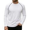 White - Mens Black Piping Raglan Shirt