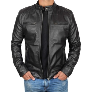 image:imageDecrum Cafe Racer Real Lambskin Leather Jackets For Men Motorcyle StyleBlack