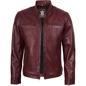 image:imageDecrum Cafe Racer Real Lambskin Leather Jackets For Men Motorcyle StyleBurgundy