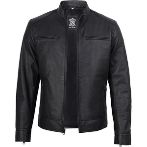 image:imageDecrum Cafe Racer Real Lambskin Leather Jackets For Men Motorcyle StyleMatte Black