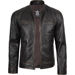 image:imageDecrum Cafe Racer Real Lambskin Leather Jackets For Men Motorcyle StyleRuboff