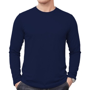 image:imageDecrum Mens Long Sleeve Shirt  Full Sleeves Crew Neck T Shirts for MenMens Navy  Long Sleeves Shirt