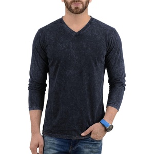 image:imageDecrum Mens Long Sleeve Shirt  Soft Poly Cotton T Shirts for MensBlack Mineral Wash