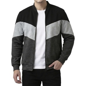 image:imageDecrum Mens Multicolor Zipper Bomber Varsity JacketBlack Heather Grey Charcoal