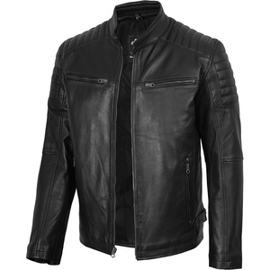 image:imageDecrum Mens Real Lambskin Leather Jacket Cafe Racer Casual FashionBlack