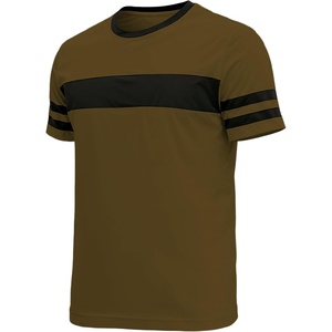 image:imageDecrum Mens Short Sleeve Crew Neck Striped T ShirtsBrown  3 Striped Short Sleeve