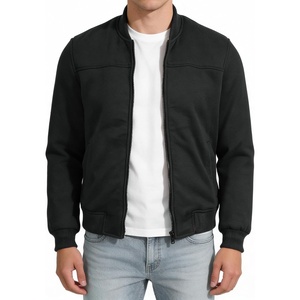 image:imageDecrum Mens Solid Color Lightweight Fleece Bomber JacketBlack