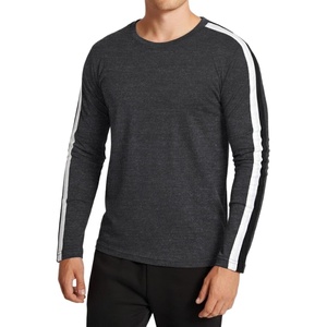image:imageDecrum Mens Striped Long Sleeve Crew Neck Tee ShirtsCharcoal