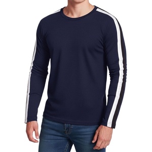 image:imageDecrum Mens Striped Long Sleeve Crew Neck Tee ShirtsNavy Blue