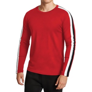 image:imageDecrum Mens Striped Long Sleeve Crew Neck Tee ShirtsRed