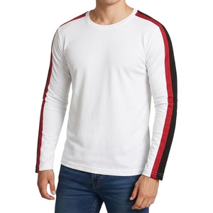 image:imageDecrum Mens Striped Long Sleeve Crew Neck Tee ShirtsWhite