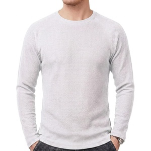 image:imageDecrum Mens Waffle Long Sleeve Crew Neck Tee ShirtsWhite