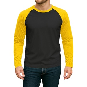 image:imageDecrum Raglan Shirt Men  Crew Neck Baseball Long Sleeve Tee ShirtsBlack Yellow