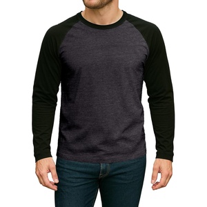 image:imageDecrum Raglan Shirt Men  Crew Neck Baseball Long Sleeve Tee ShirtsCharcoal Grey Black