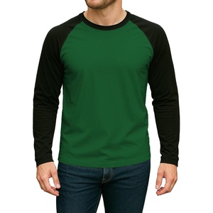 image:imageDecrum Raglan Shirt Men  Crew Neck Baseball Long Sleeve Tee ShirtsGreen Black