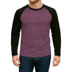 image:imageDecrum Raglan Shirt Men  Crew Neck Baseball Long Sleeve Tee ShirtsHeather Burgundy Black
