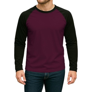 image:imageDecrum Raglan Shirt Men  Crew Neck Baseball Long Sleeve Tee ShirtsMaroon Black