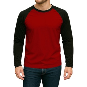 image:imageDecrum Raglan Shirt Men  Crew Neck Baseball Long Sleeve Tee ShirtsRed Black