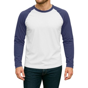 image:imageDecrum Raglan Shirt Men  Crew Neck Baseball Long Sleeve Tee ShirtsWhite Denim Blue