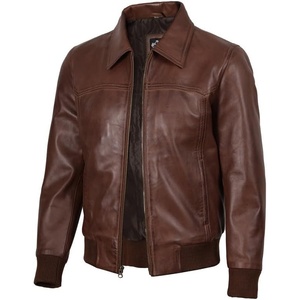 image:imageDecrum Real Lambskin Leather Bomber Jacket Men Classic Casual OuterwearBrown
