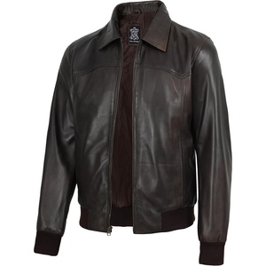 image:imageDecrum Real Lambskin Leather Bomber Jacket Men Classic Casual OuterwearVintage Brown