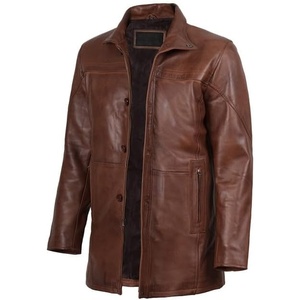 image:imageDecrum Real Lambskin Leather Coat Mid Length Long Jackets For MenBrown