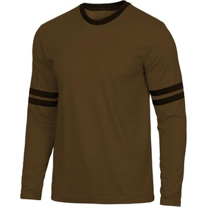 image:imageDecrum Ringer Shirts Men  Crew Neck Stripe Long Sleeves Tee ShirtsBrown  2 Stripes Long Sleeve