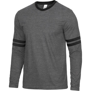 image:imageDecrum Ringer Shirts Men  Crew Neck Stripe Long Sleeves Tee ShirtsCharcoal  2 Stripes Long Sleeve