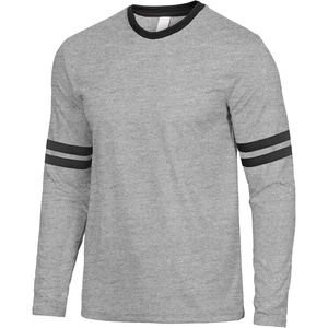 image:imageDecrum Ringer Shirts Men  Crew Neck Stripe Long Sleeves Tee ShirtsHeather Gray  2 Stripes Long Sleeve