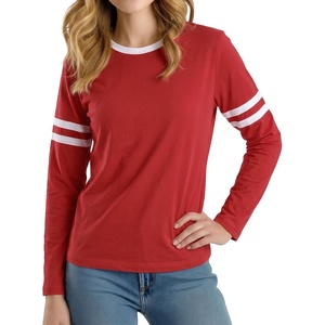 image:imageDecrum Ringer Shirts Women  Crew Neck Stripe Long Sleeves Tops amp TeesRed  White