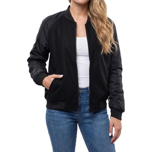 image:imageDecrum Womens Black Raglan Sleeve Casual Bomber JacketBlack