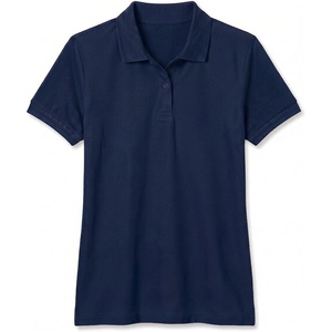 image:imageDecrum Womens Polo Shirts Short Sleeve Casual Office Fashion Collared TeeNavy Womens Rib Polo Shirt