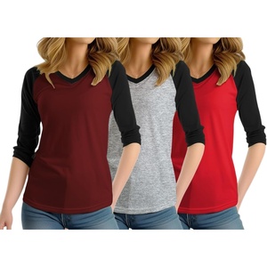 image:imageDecrum Womens Raglan Shirt  34 Length Sleeve V Neck Baseball Tops amp TeesSet 67