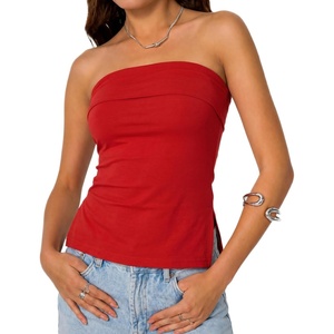 image:imageDecrum Womens Strapless Off Shoulder Tube TopsRed