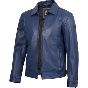 image:imageMens Leather Jacket  Real Lambskin Vintage Style Leather Jackets For MenBlue