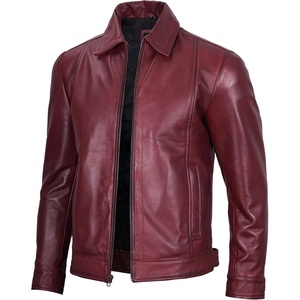 image:imageMens Leather Jacket  Real Lambskin Vintage Style Leather Jackets For MenBurgundy