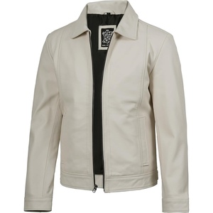 image:imageMens Leather Jacket  Real Lambskin Vintage Style Leather Jackets For MenOffwhite