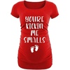 image:imageGraphic Maternity Shirts for Women  Kicking Me Small Funny Pregnancy TopsRed