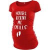 image:imageGraphic Maternity Shirts for Women  Kicking Me Small Funny Pregnancy TopsRed