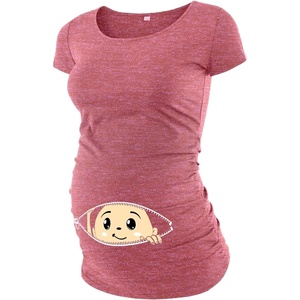 image:imageGraphic Maternity Shirts for Women Short Sleeve Funny Pregnancy Tops TeesHeather Pink  Baby Maternity Tshirt