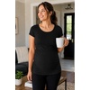 image:imageDecrum Maternity Shirts for Women  Soft Side Ruched Womens Pregnancy TopsBlack