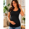 image:imageDecrum Maternity Shirts for Women  Soft Side Ruched Womens Pregnancy TopsBlack
