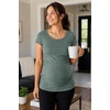 image:imageDecrum Maternity Shirts for Women  Soft Side Ruched Womens Pregnancy TopsGreen