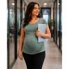 image:imageDecrum Maternity Shirts for Women  Soft Side Ruched Womens Pregnancy TopsGreen
